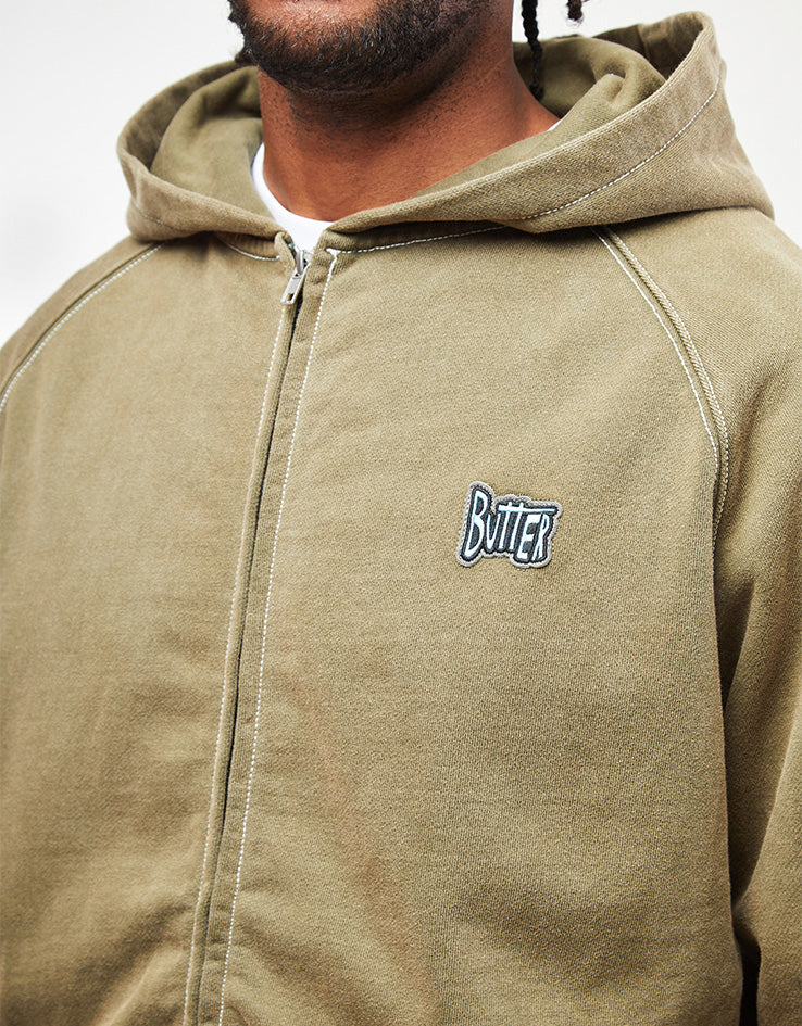 Butter Goods Sketch Zip-Thru Hoodie - Army - Image 4