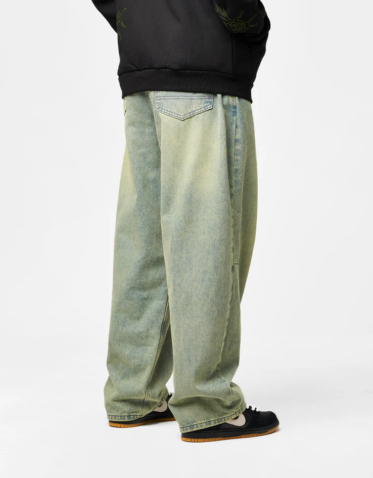 Butter Goods Wide Cut Denim Jeans - Tinted Blue Wash - Image 2