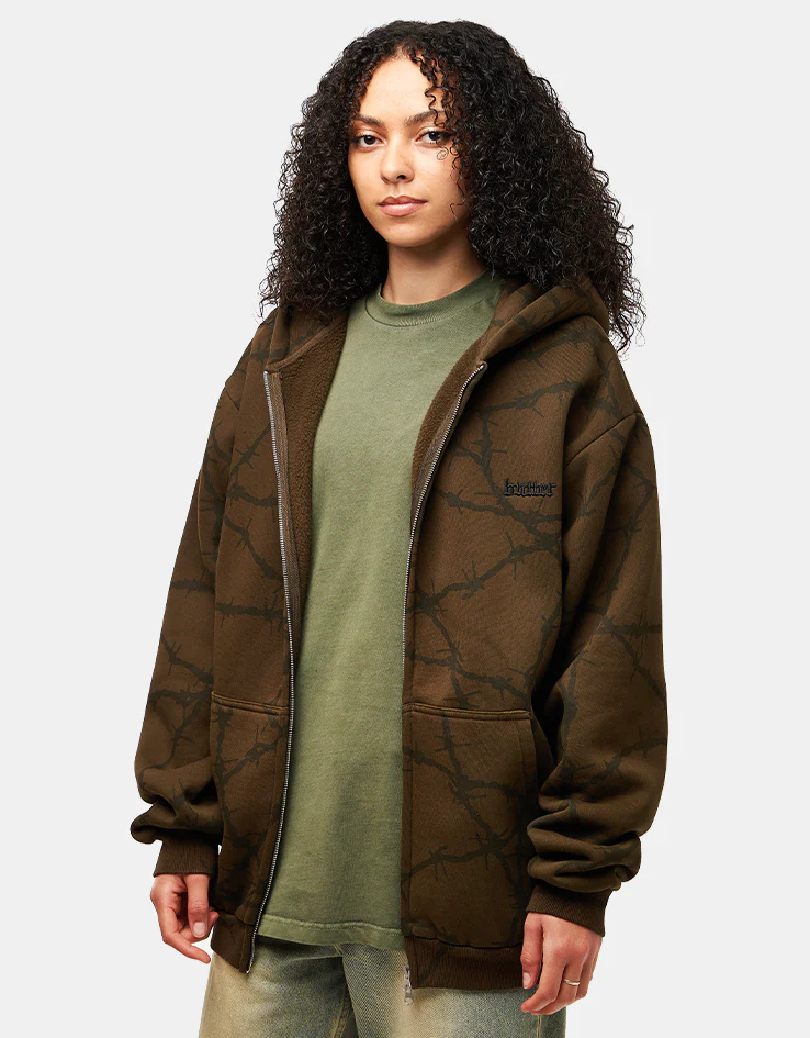 Butter Goods Wired Zip-Thru Hoodie - Fudge - Image 7