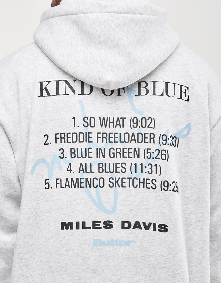 Butter Goods x Miles Davis Kind Of Blue Pullover Hoodie - Ash - Image 5