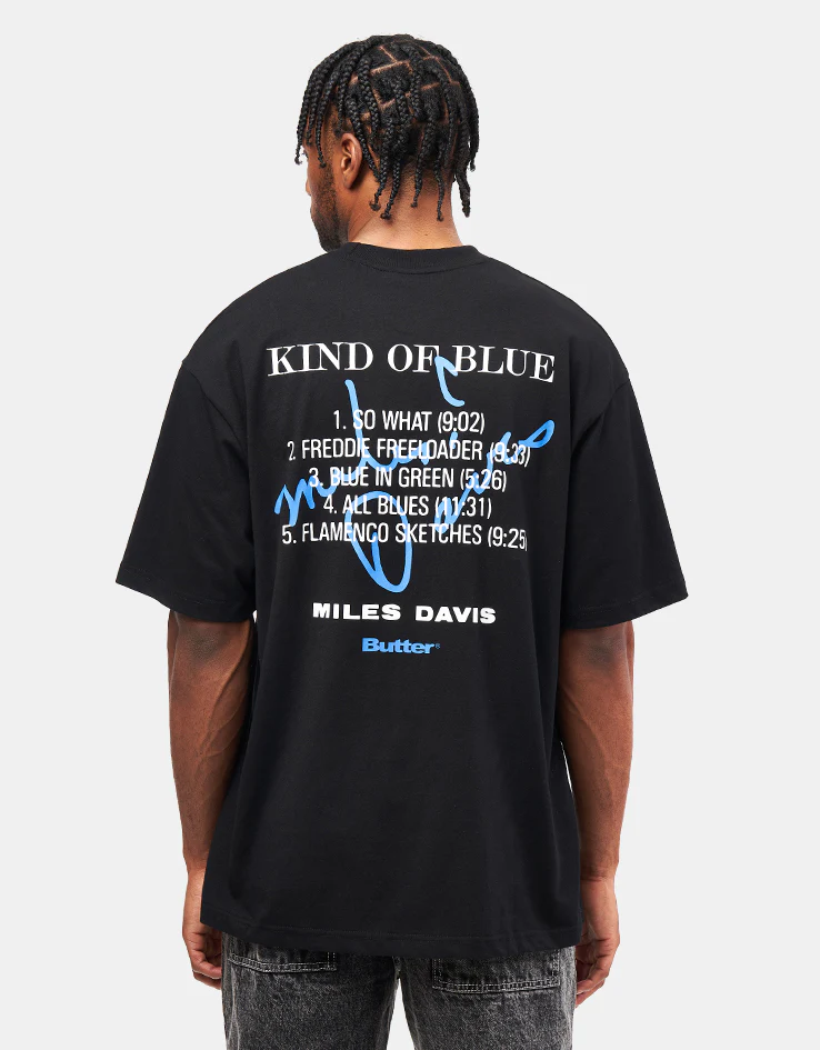 Butter Goods x Miles Davis Kind Of Blue T-Shirt - Black - Image 2