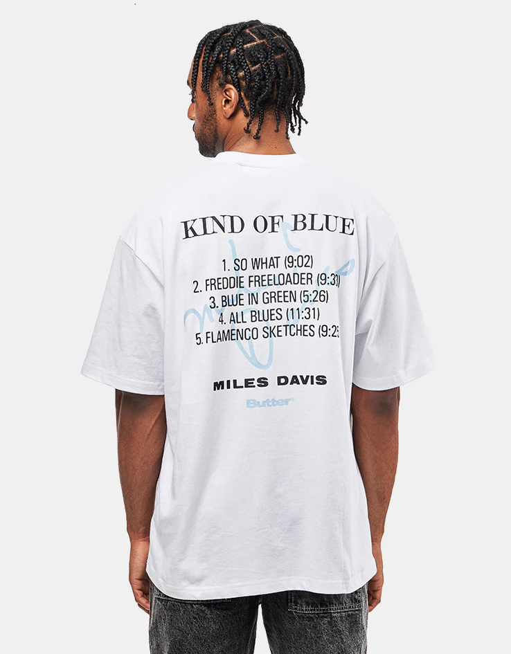Butter Goods x Miles Davis Kind Of Blue T-Shirt - White - Image 2