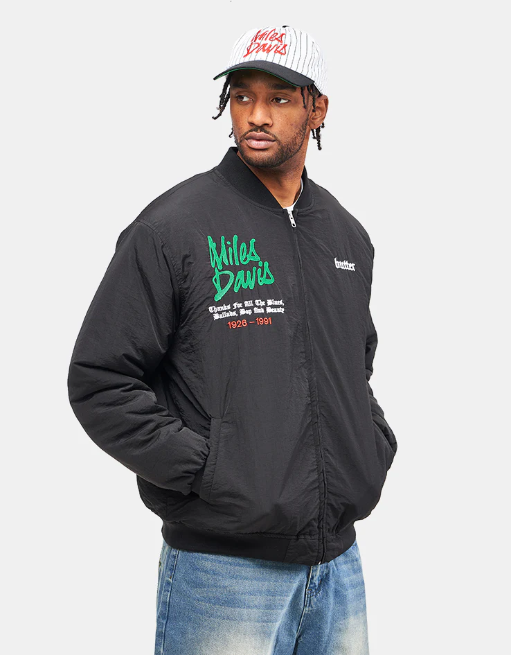 Butter Goods x Miles Davis Miles Bomber Jacket - Black - Image 2