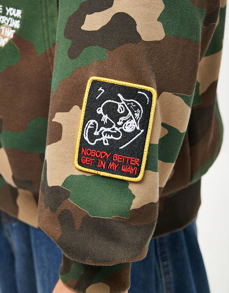 Butter Goods x Peanuts Patches Zip-Thru Hoodie - Washed Camo - Image 7