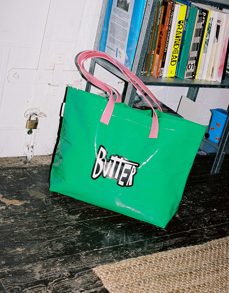 Butter Goods x Peanuts Shopper Tote - Green/Light Pink - Image 3