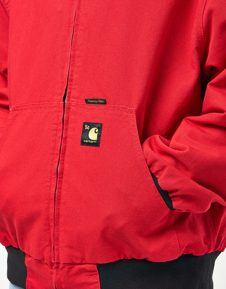 Carhartt WIP 50 Years Anniversary Reversible OG Active Jacket Canvas - Black/USA Red (Rinsed) - Image 12