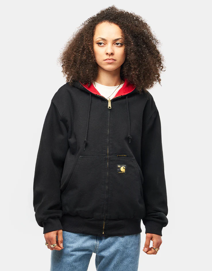 Carhartt WIP 50 Years Anniversary Reversible OG Active Jacket Canvas - Black/USA Red (Rinsed) - Image 13