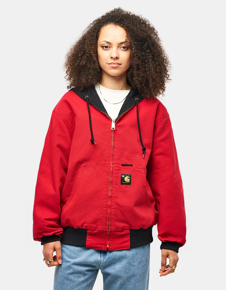 Carhartt WIP 50 Years Anniversary Reversible OG Active Jacket Canvas - Black/USA Red (Rinsed) - Image 14