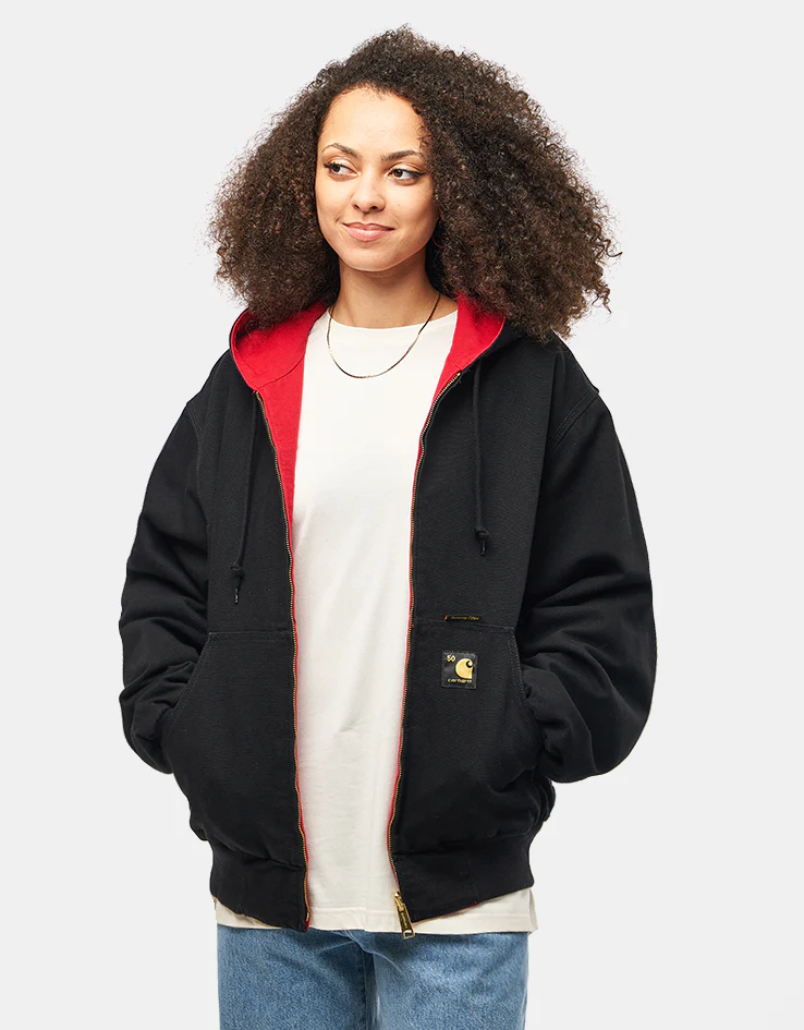 Carhartt WIP 50 Years Anniversary Reversible OG Active Jacket Canvas - Black/USA Red (Rinsed) - Image 15