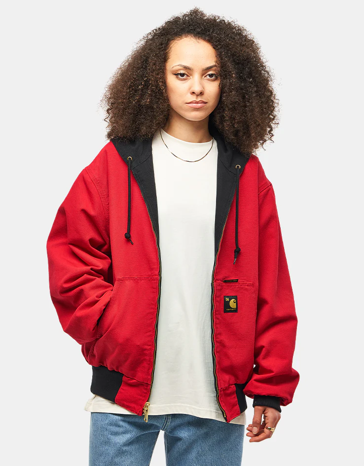 Carhartt WIP 50 Years Anniversary Reversible OG Active Jacket Canvas - Black/USA Red (Rinsed) - Image 16