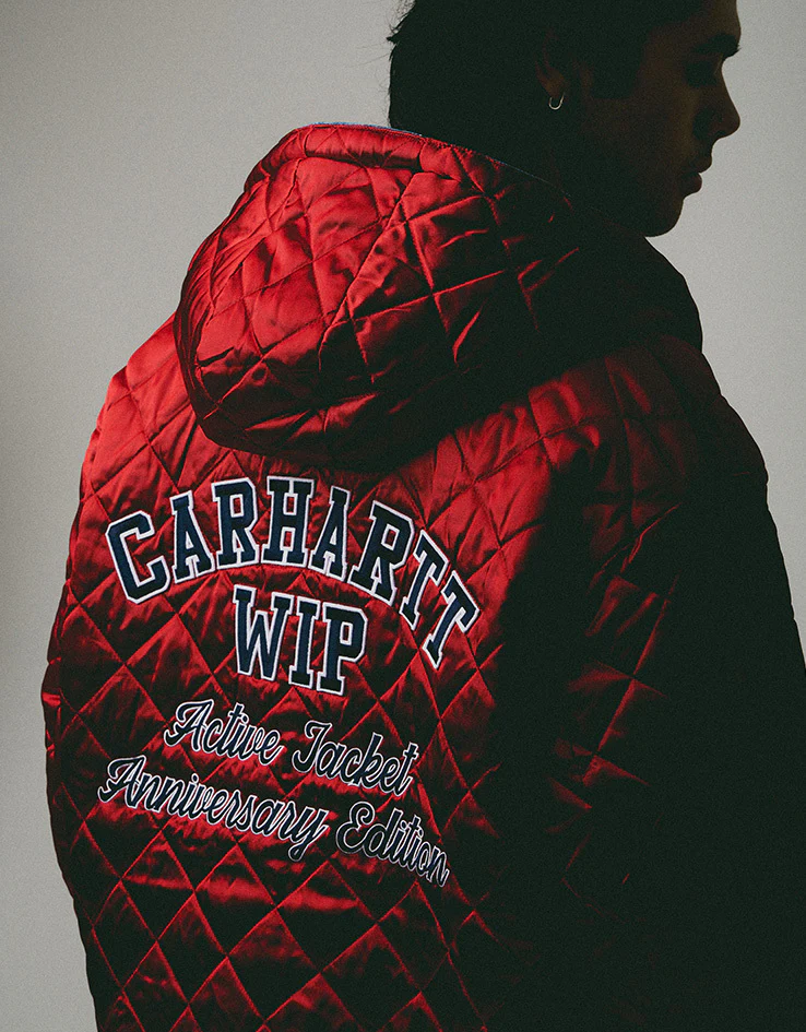 Carhartt WIP 50 Years Anniversary Reversible OG Active Jacket Denim - Blue/USA Red (Stone Bleached) - Image 2