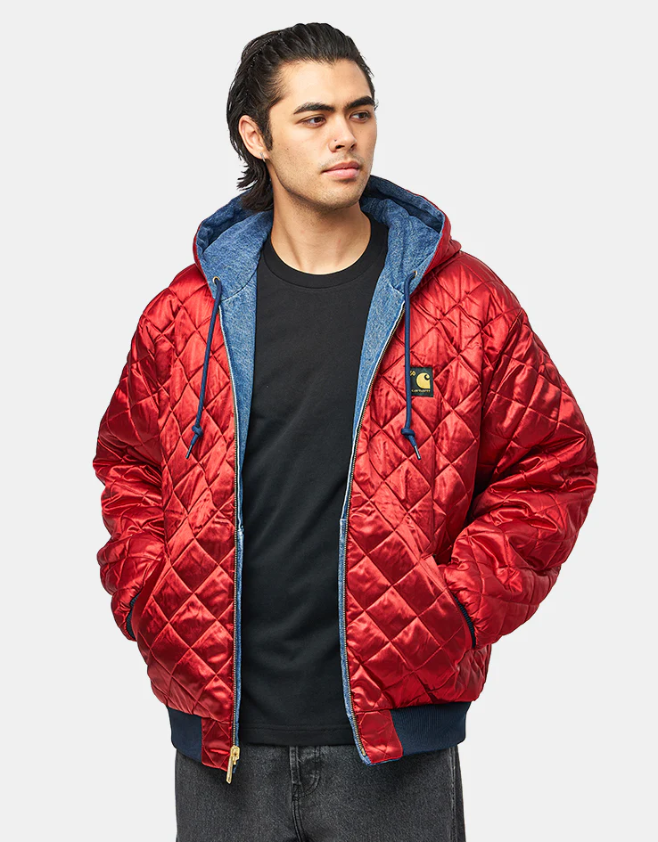 Carhartt WIP 50 Years Anniversary Reversible OG Active Jacket Denim - Blue/USA Red (Stone Bleached) - Image 3