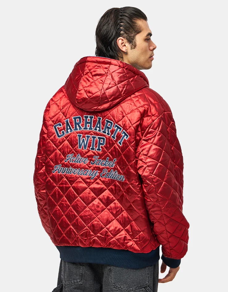 Carhartt WIP 50 Years Anniversary Reversible OG Active Jacket Denim - Blue/USA Red (Stone Bleached) - Image 7