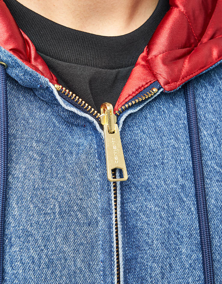 Carhartt WIP 50 Years Anniversary Reversible OG Active Jacket Denim - Blue/USA Red (Stone Bleached) - Image 8