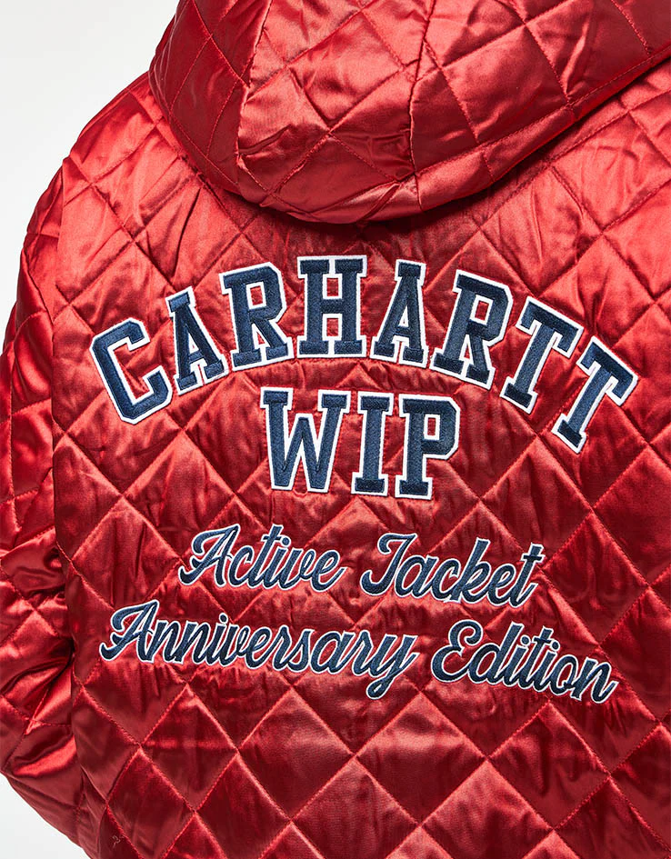 Carhartt WIP 50 Years Anniversary Reversible OG Active Jacket Denim - Blue/USA Red (Stone Bleached) - Image 9