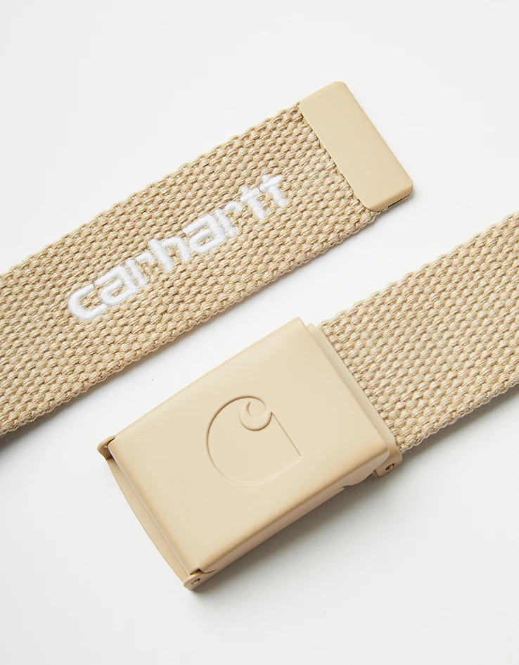 Carhartt WIP C-Logo Tonal Web Belt - Fleur de Sel/White - Image 3