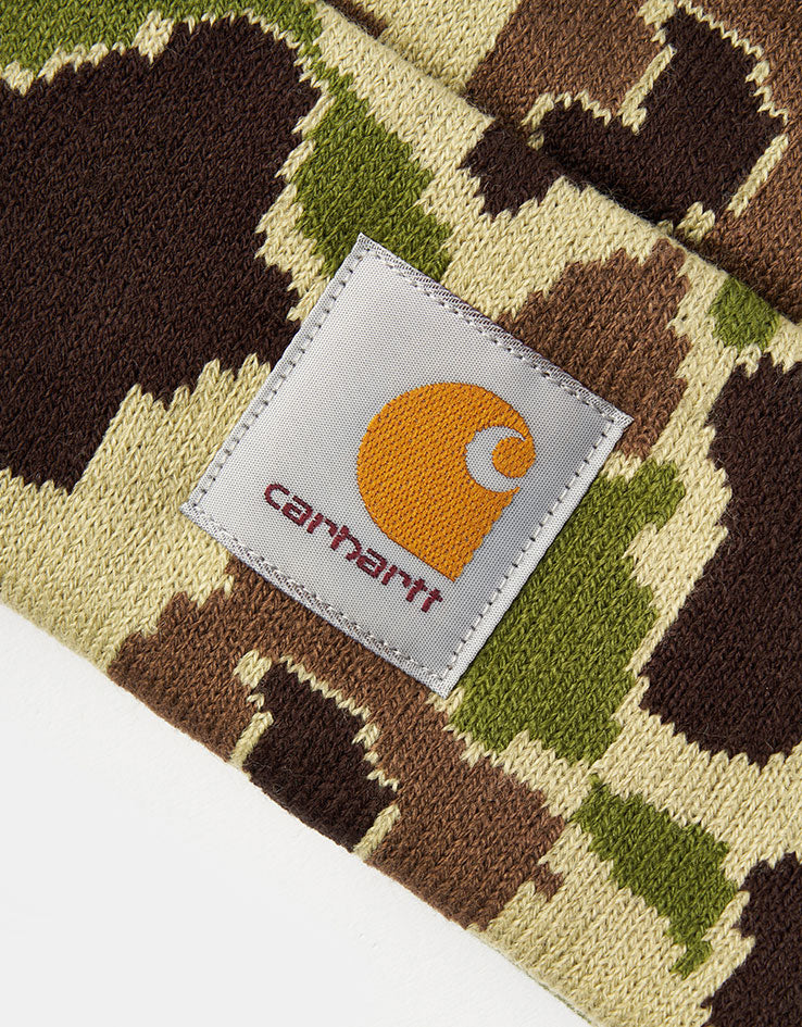 Carhartt WIP Camo Duck Beanie - Camo Duck Jacquard/Green - Image 2