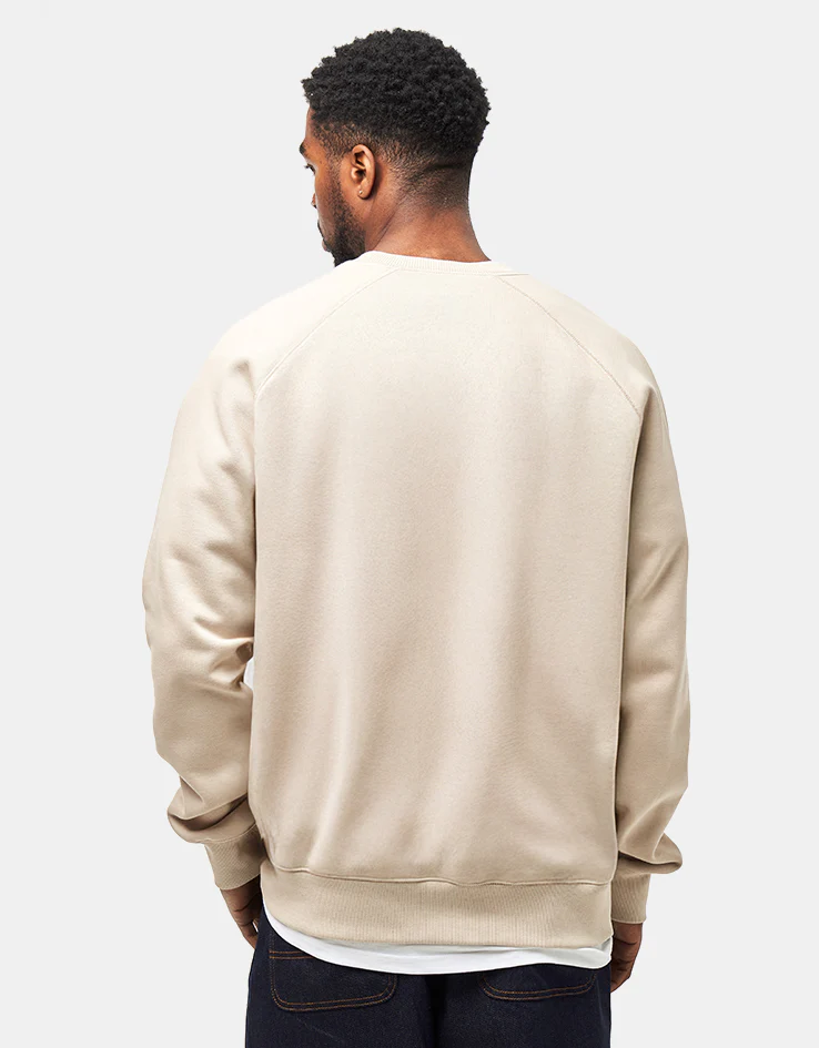 Carhartt WIP Chase Sweatshirt - Fleur De Sel/Gold - Image 2