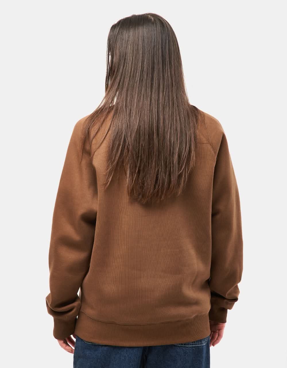 Carhartt WIP Chase Sweatshirt - Chocolate/Gold - Image 5