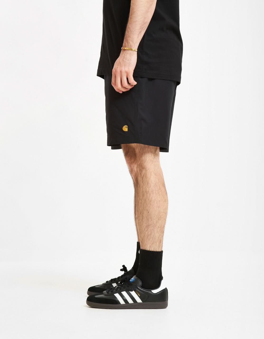 Carhartt WIP Chase Swim Trunk - Black/Gold - Image 2