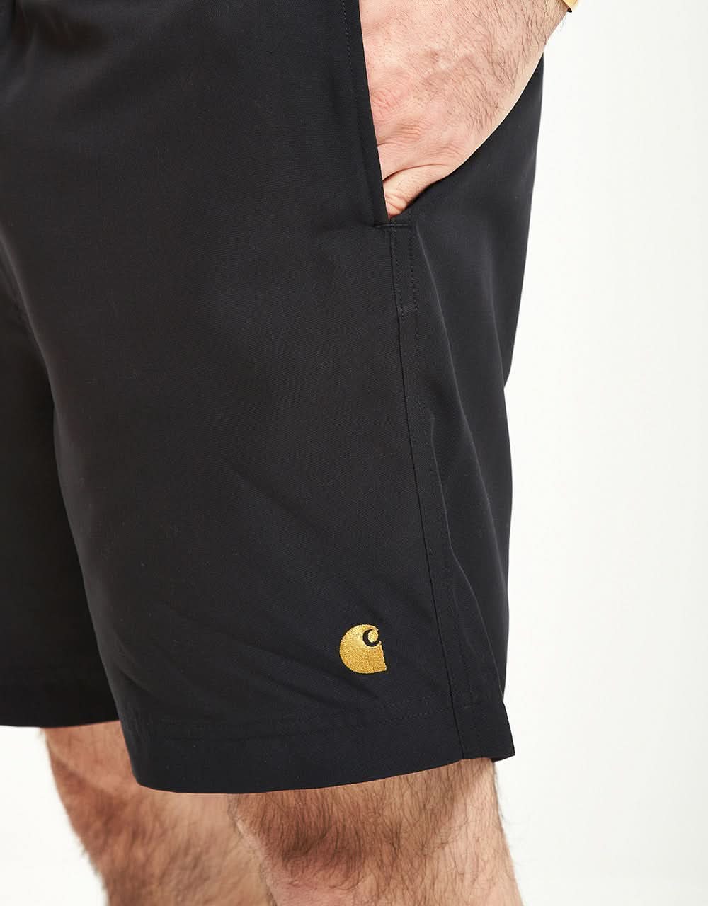 Carhartt WIP Chase Swim Trunk - Black/Gold - Image 5