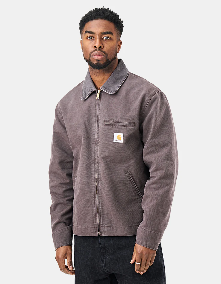 Carhartt WIP Detroit Jacket - Shale/Shale (Stone Canvas) - Image 7