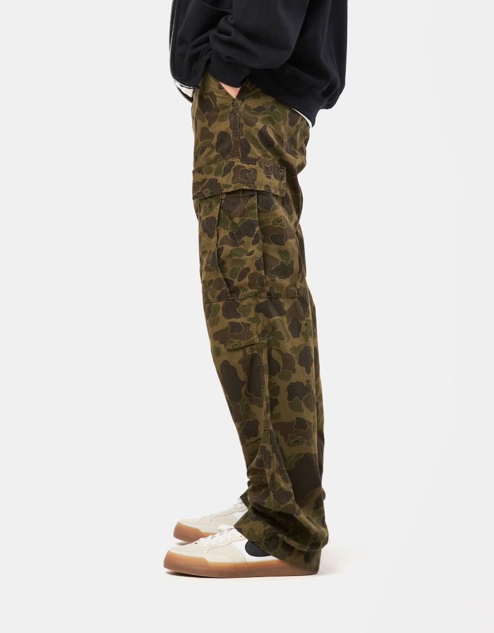 Carhartt WIP Duck Cargo Pant - Camo Duck/Green/Office Green (Garment Dyed) - Image 2
