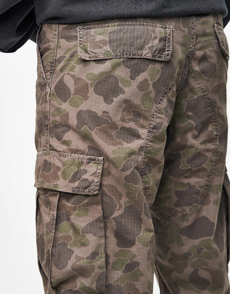 Carhartt WIP Duck Cargo Pant - Camo Duck/Green/Porphyry (Garment Dyed) - Image 5