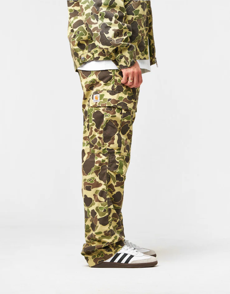 Carhartt WIP Duck Cargo Pant - Camo Duck/Green (Stone Washed) - Image 2