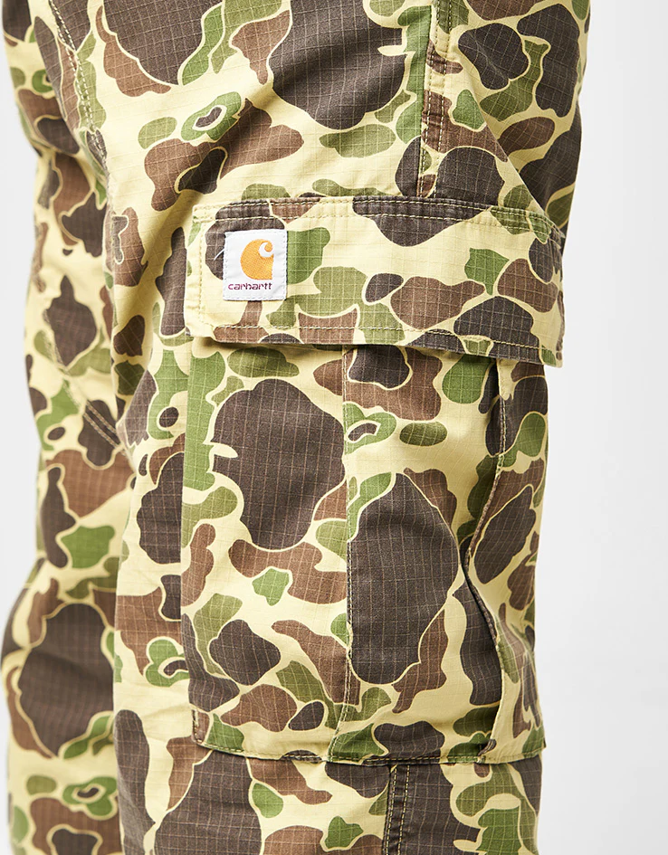 Carhartt WIP Duck Cargo Pant - Camo Duck/Green (Stone Washed) - Image 4