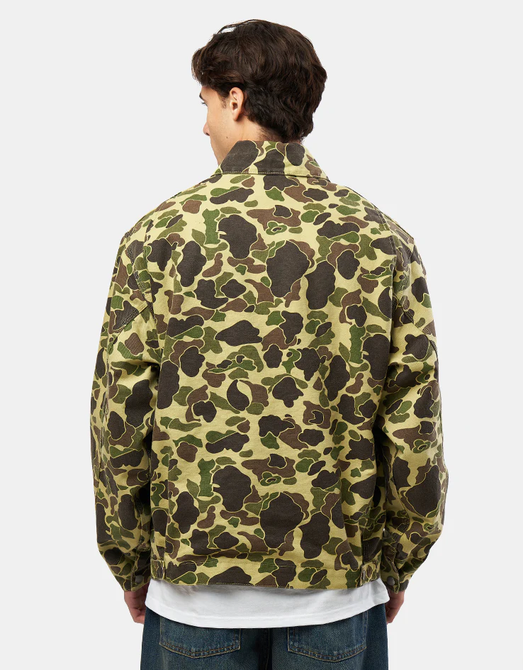 Carhartt WIP Duck Detroit Jacket - Camo Duck/Green (Stone Washed) - Image 3