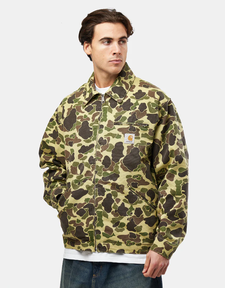Carhartt WIP Duck Detroit Jacket - Camo Duck/Green (Stone Washed) - Image 8