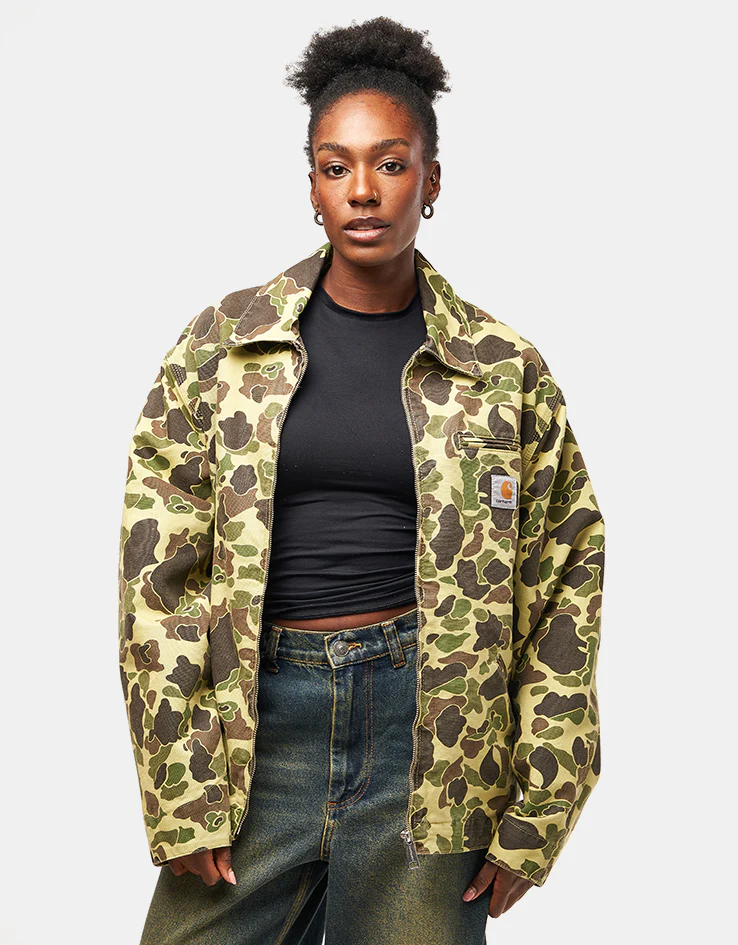 Carhartt WIP Duck Detroit Jacket - Camo Duck/Green (Stone Washed) - Image 9