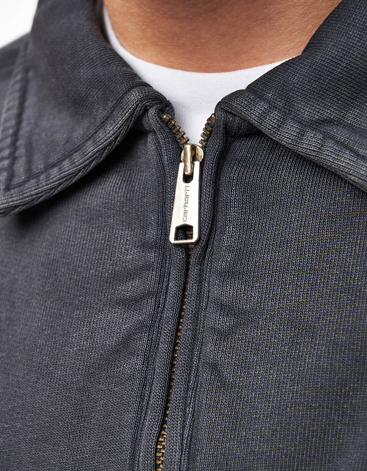 Carhartt WIP Half Zip Detroit Sweat - Black (Stone Washed) - Image 5