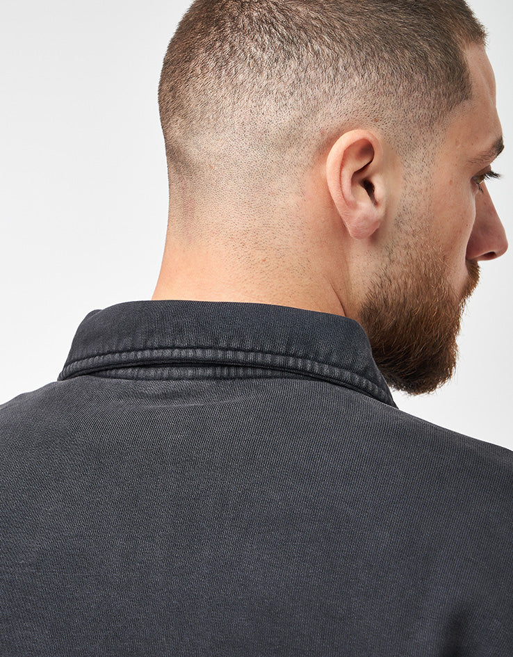 Carhartt WIP Half Zip Detroit Sweat - Black (Stone Washed) - Image 6