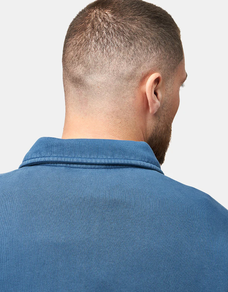 Carhartt WIP Half Zip Detroit Sweat - Blue River (Stone Washed) - Image 5