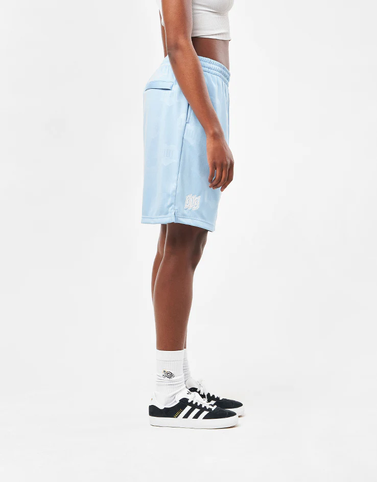 Carhartt WIP Hartt Football Shorts - Heart Train Jacquard/Bluebird - Image 10