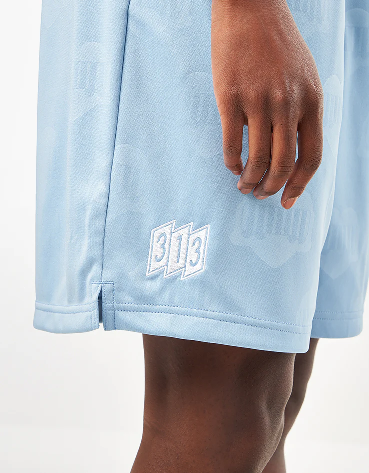 Carhartt WIP Hartt Football Shorts - Heart Train Jacquard/Bluebird - Image 12