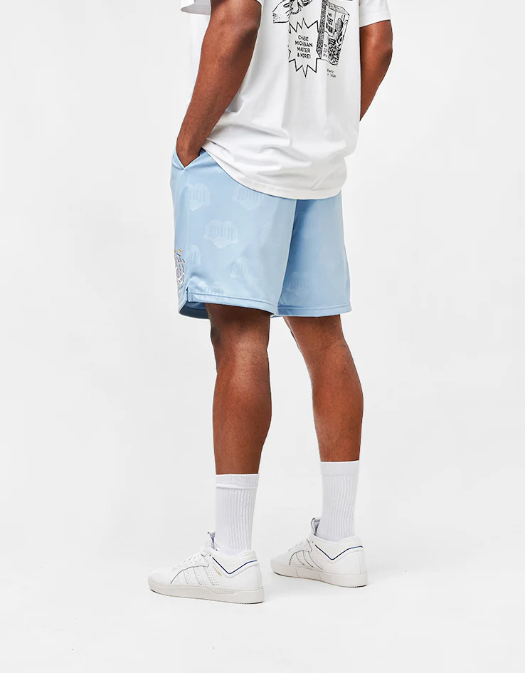 Carhartt WIP Hartt Football Shorts - Heart Train Jacquard/Bluebird - Image 2