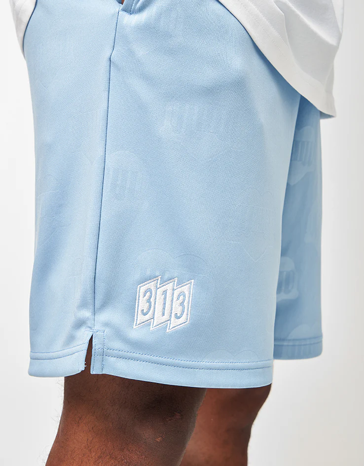 Carhartt WIP Hartt Football Shorts - Heart Train Jacquard/Bluebird - Image 5
