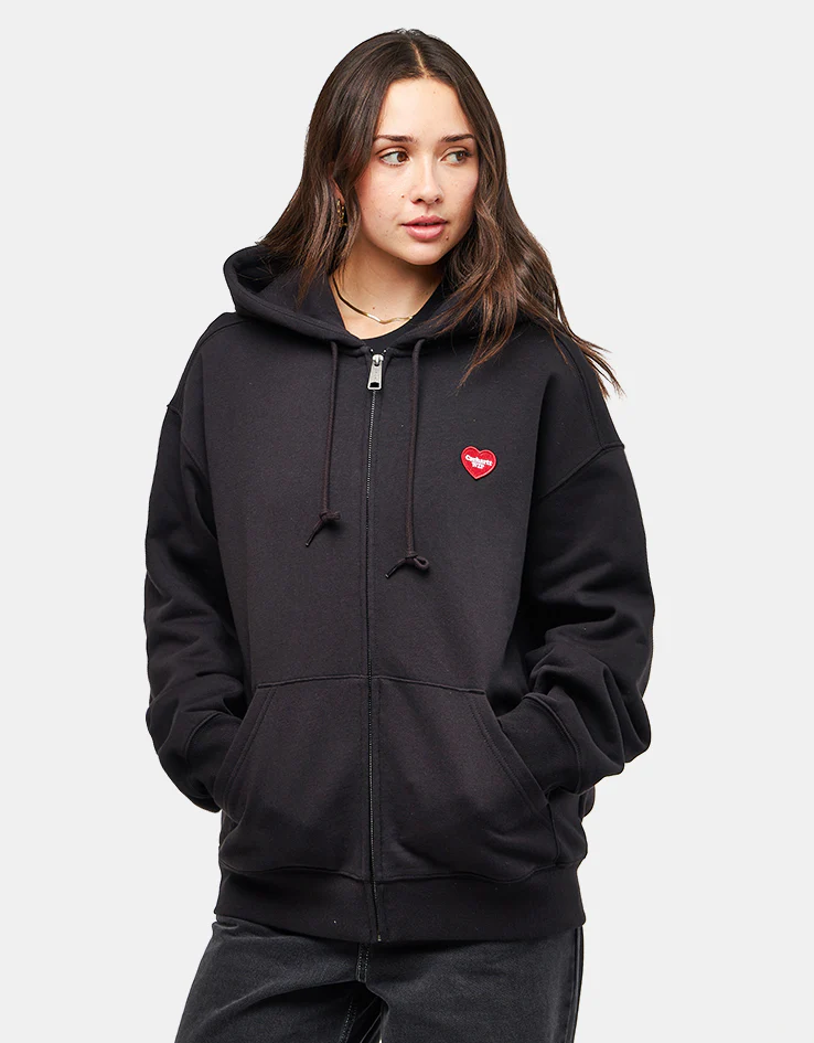 Carhartt WIP Heart II Hartt Hooded Sweat Jacket - Black - Image 8