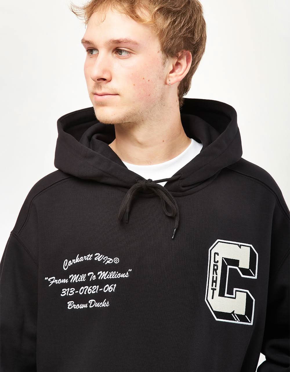 Carhartt WIP Hooded Brown Ducks Sweatshirt - Black - Image 6