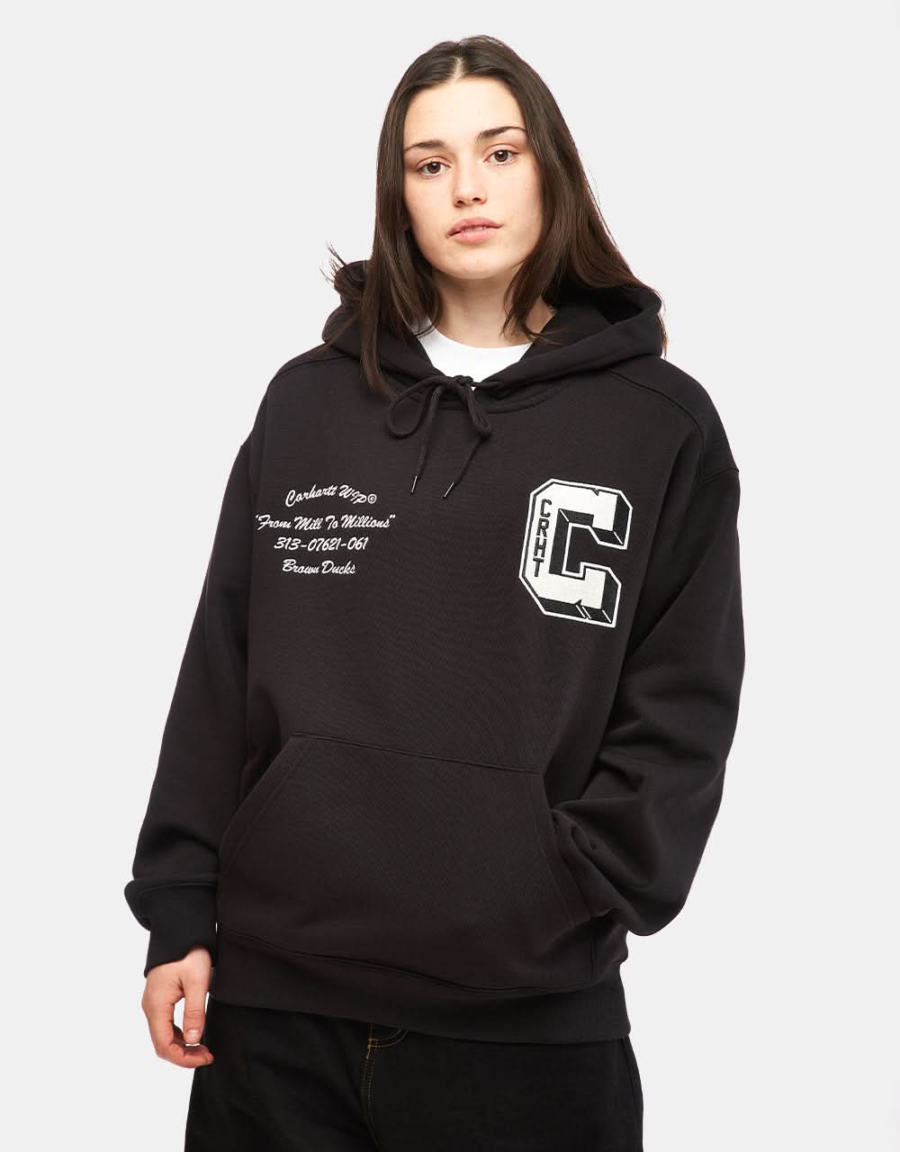 Carhartt WIP Hooded Brown Ducks Sweatshirt - Black - Image 7