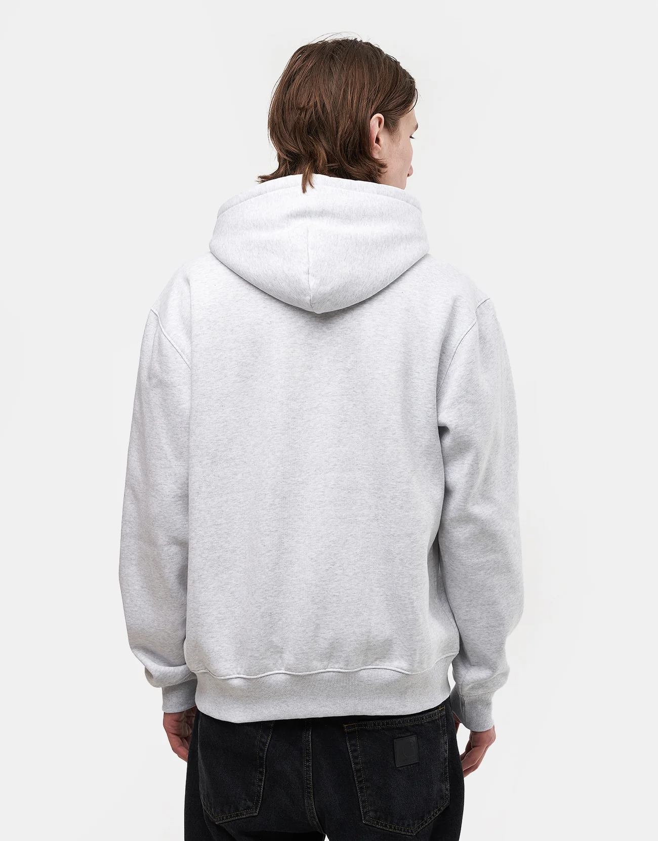 Carhartt WIP Hooded Carhartt Sweatshirt - Ash Heather/Air Green - Image 3
