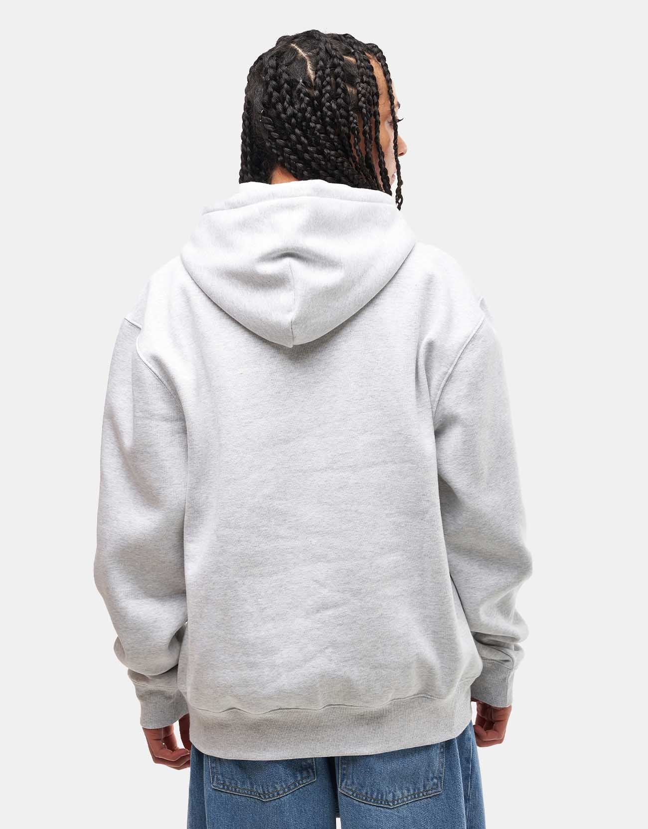 Carhartt WIP Hooded Carhartt Sweatshirt - Ash Heather/Air Green - Image 9