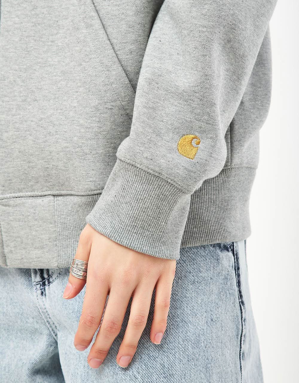 Carhartt WIP Hooded Chase Jacket - Grey Heather/Gold - Image 9