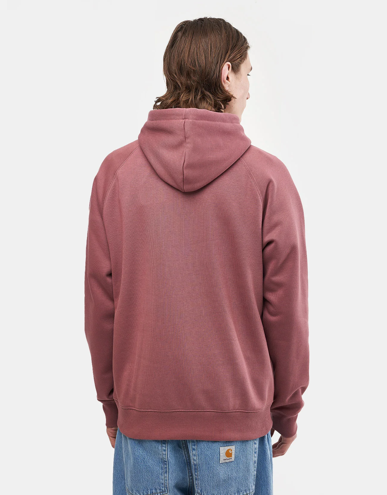 Carhartt WIP Hooded Chase Sweatshirt - Dusky Pink/Gold - Image 3
