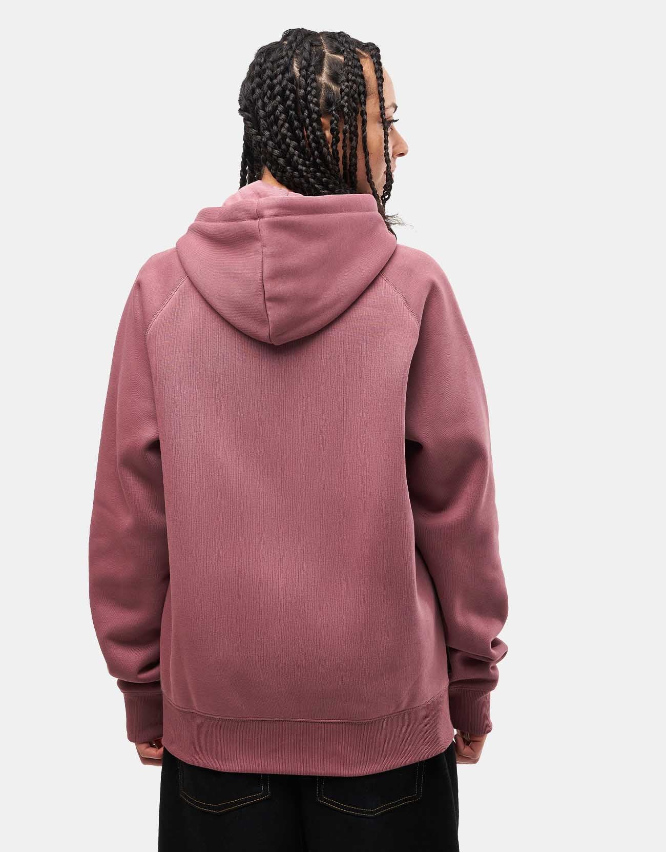 Carhartt WIP Hooded Chase Sweatshirt - Dusky Pink/Gold - Image 7