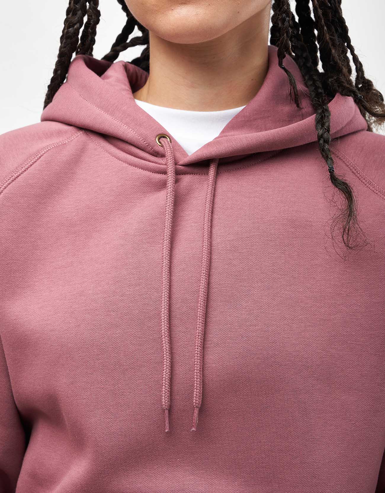 Carhartt WIP Hooded Chase Sweatshirt - Dusky Pink/Gold - Image 9
