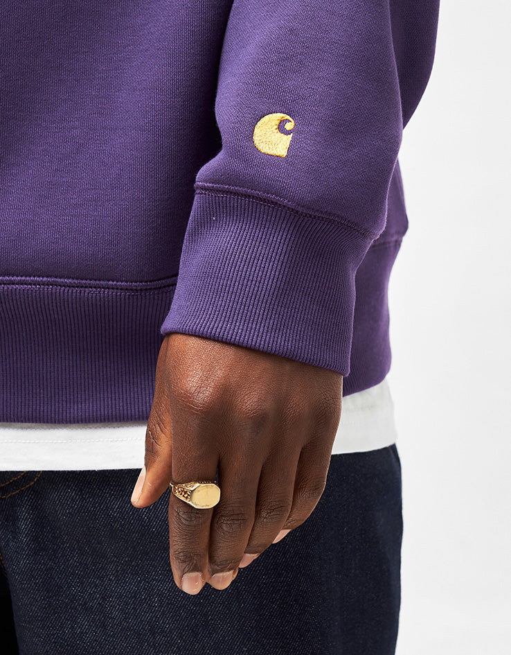Carhartt WIP Hooded Chase Sweatshirt - Lakers/Gold - Image 3